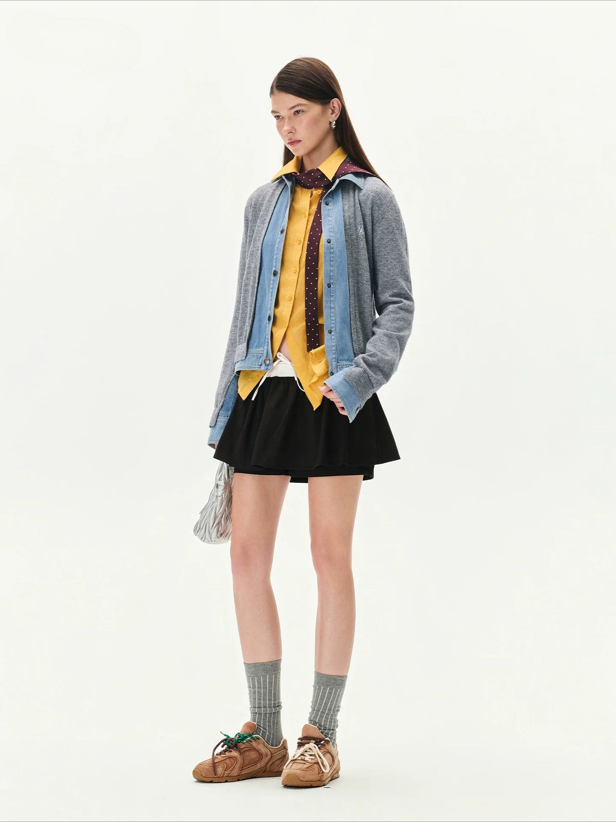Nis Patchwork Knit Cardigan