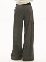 Structured Linen Blend Wide Leg Trousers