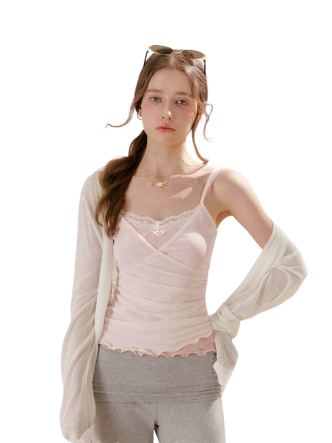 Lace Mesh Cami Set