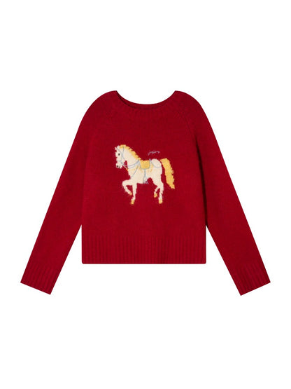 Playful Pony Embroidered Sweater