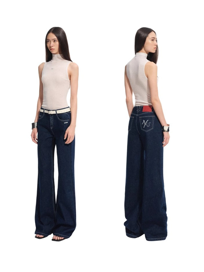Wool Asymmetrical Turtleneck Blouse