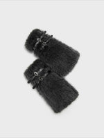 Black Faux Fur Leg Warmers