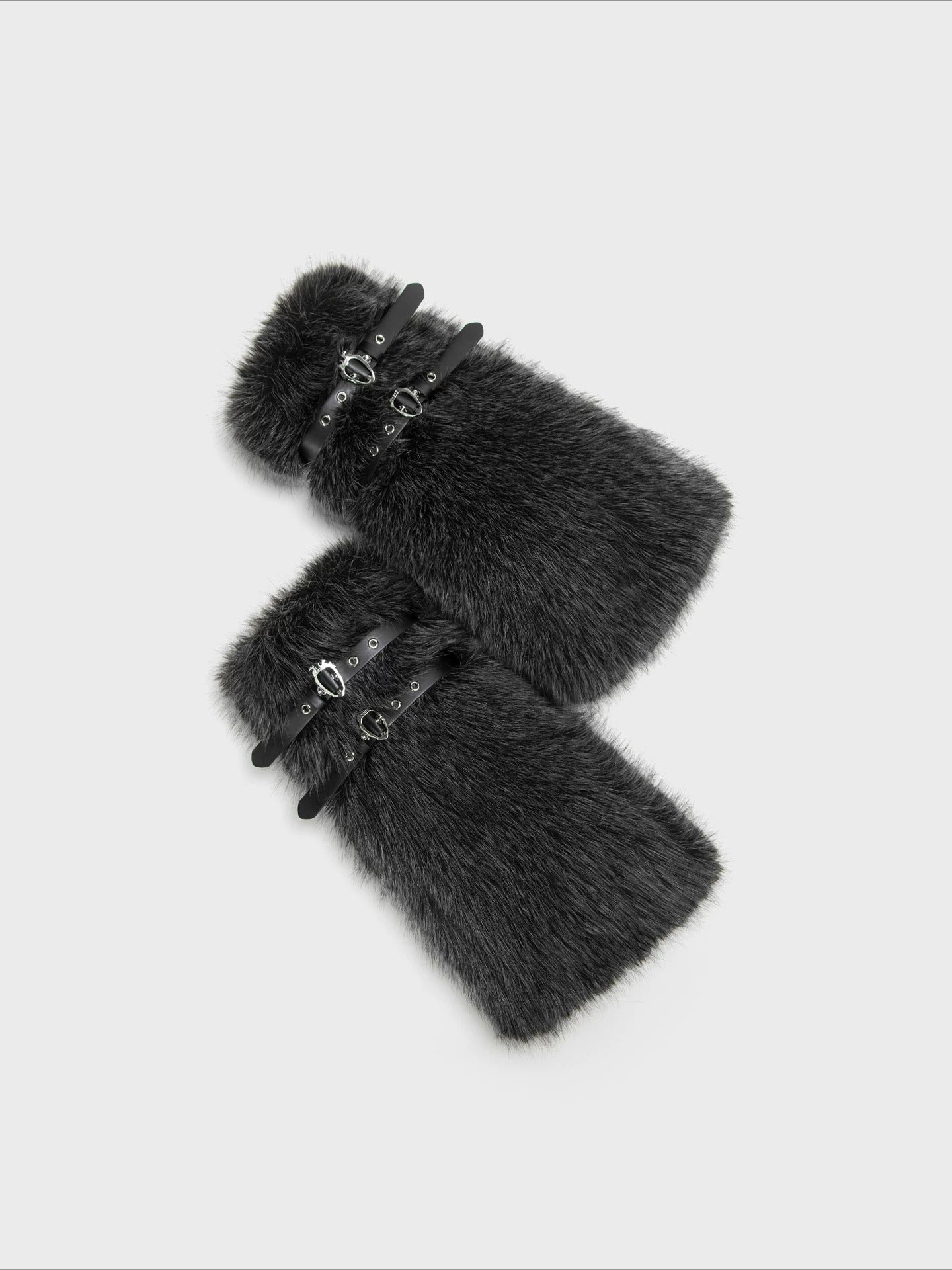 Black Faux Fur Leg Warmers