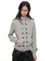 Double-Breasted Utility Cropped Jacket