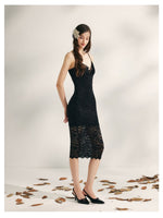 Embroidered Lace Fishtail Dress