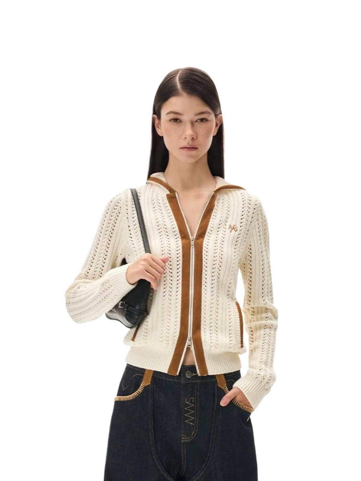 Textured Shearling Knit Hoodie