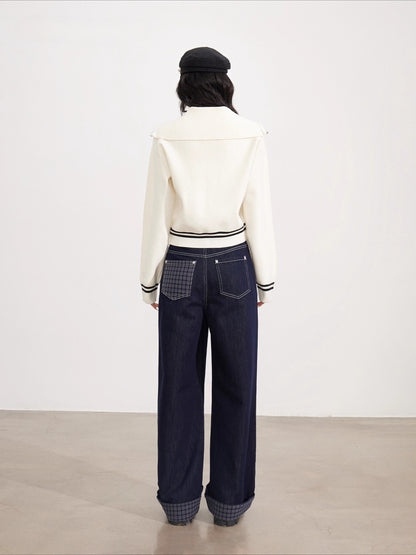 Off-white Contrast Knit Cardigan