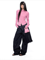 Slim Pleated Long Sleeve Top