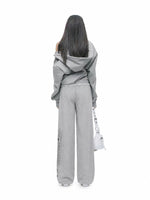 Distressed Print Hoodie Pants Set