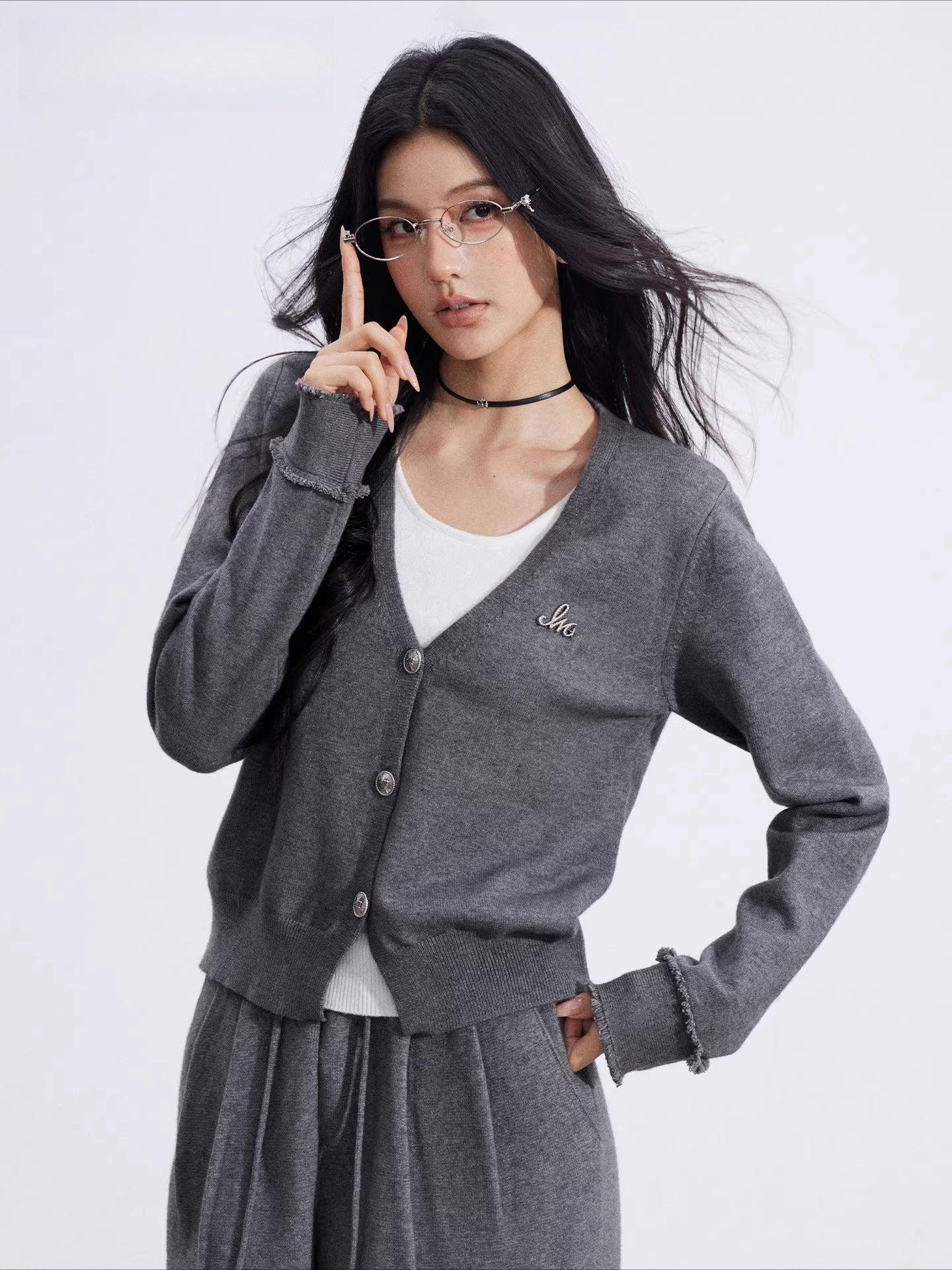 Black &amp; Gray Layered Knit Set