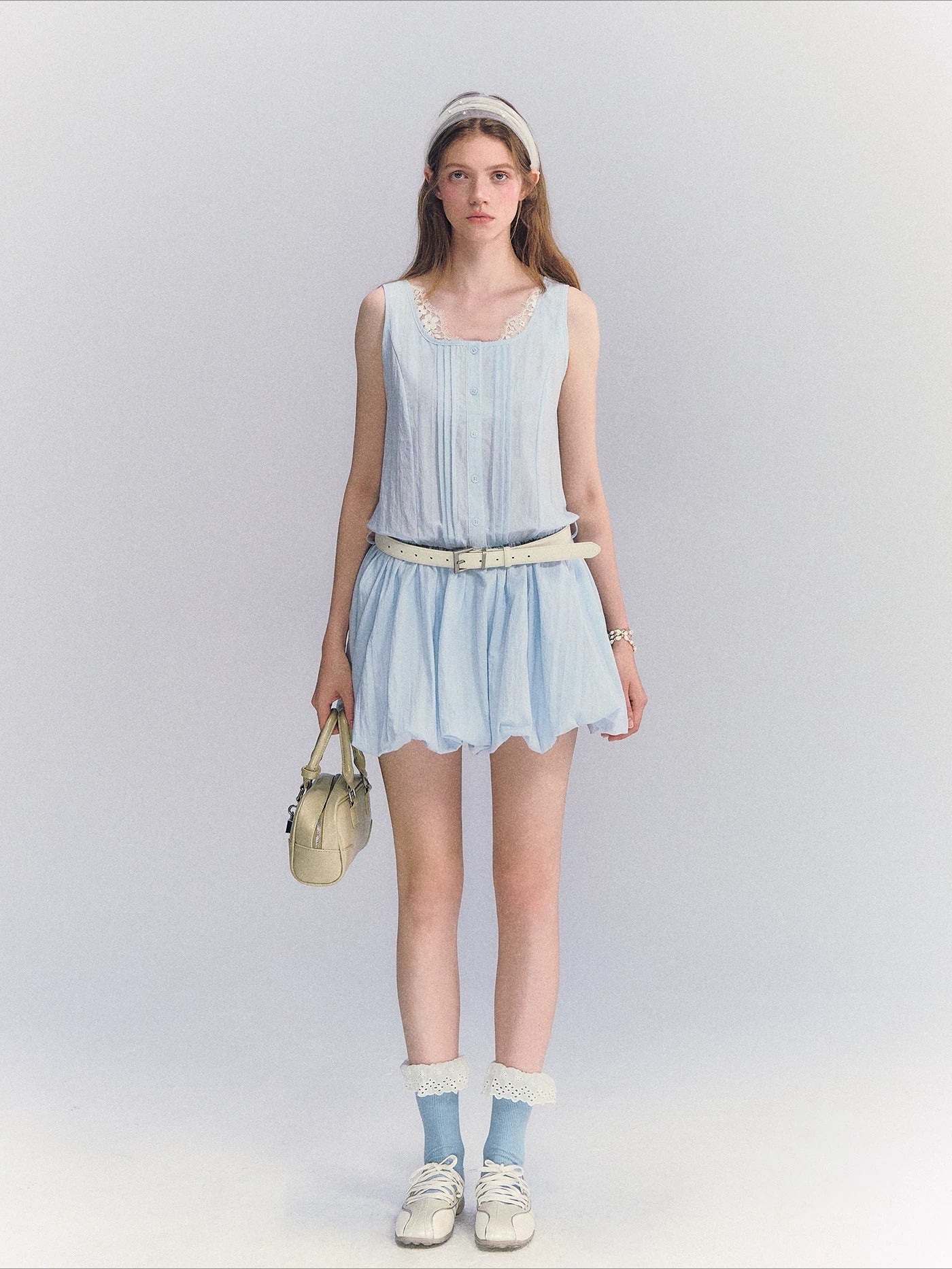 Sleeveless Lace Bubble Dress