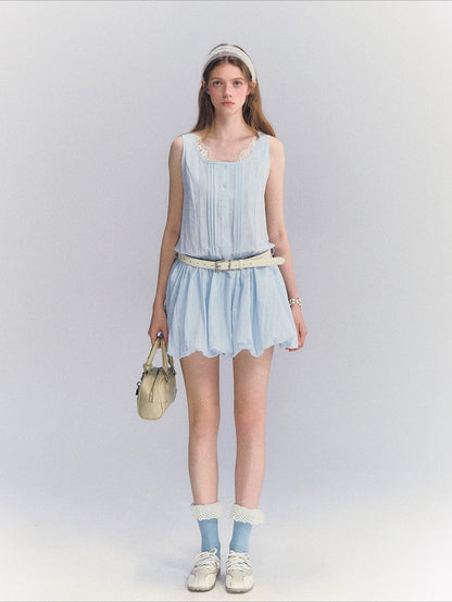 Sleeveless Lace Bubble Dress