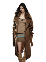 Large Lapel Long Coat & Dress Set
