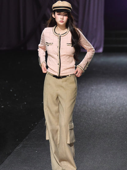 Belted Utility Wide-Leg Trousers