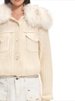 Colmar Fox Fur Oversized Cardigan