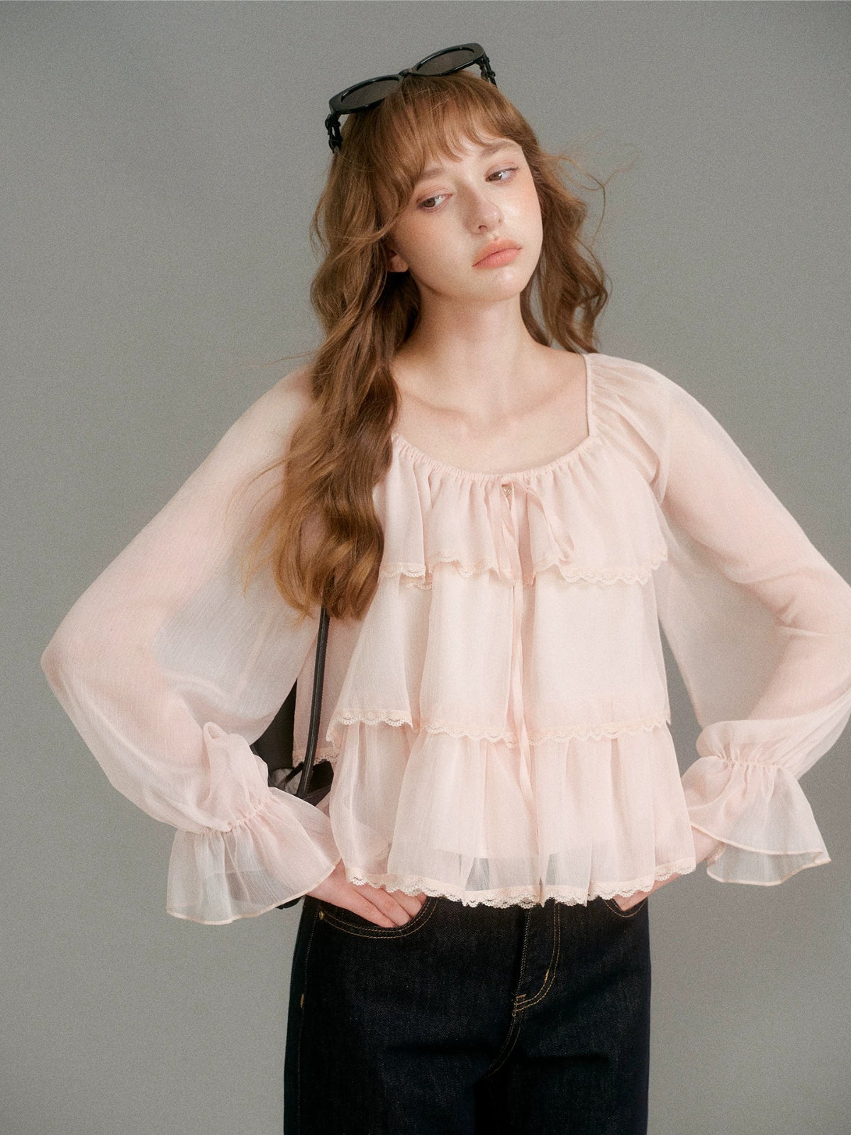 Chiffon Ruffle Blouse