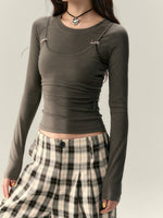Butterfly Bow Vest & Base Layer T-Shirt Long-Sleeve Set