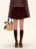Suede Beaded Mini Skirt