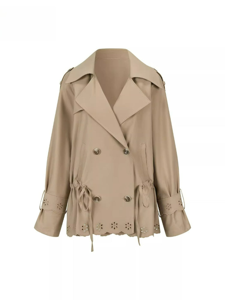 Embroidered Drawstring Utility Jacket