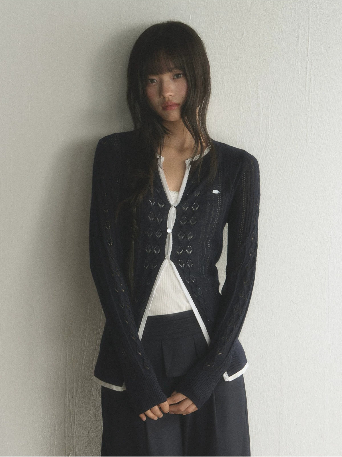 Contrast Trim Knit Cardigan