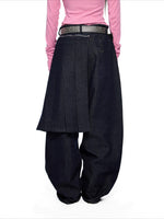 Detachable Denim Skirt Pants