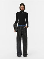 Cloud Fir Wool Turtleneck Knit Top