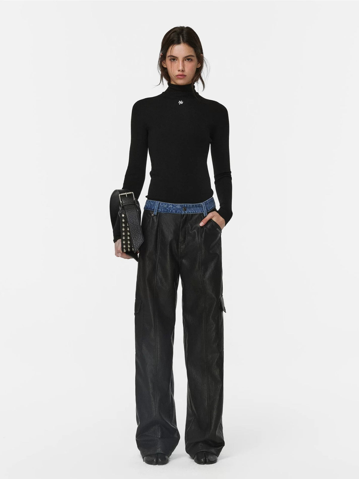 Cloud Fir Wool Turtleneck Knit Top