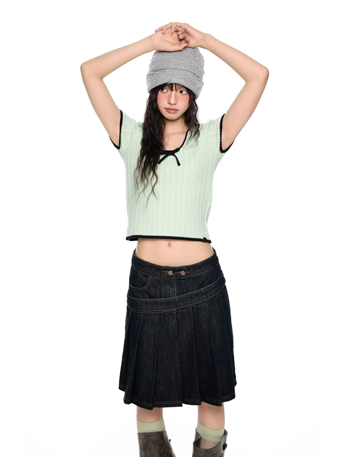 Bow Knit Short Sleeve Top