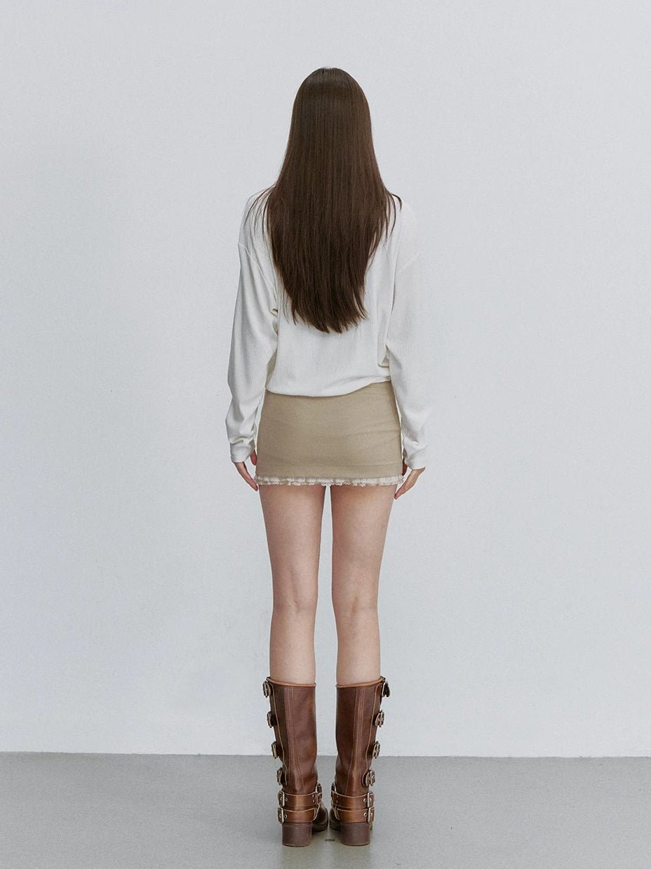 Heart Button Mesh Skirt