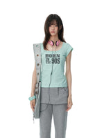 Korean Mint Graphic Slim T Shirt