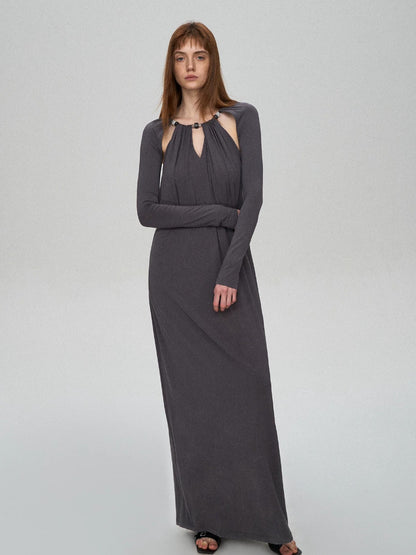 Lyocell Beaded Sculpted Dress