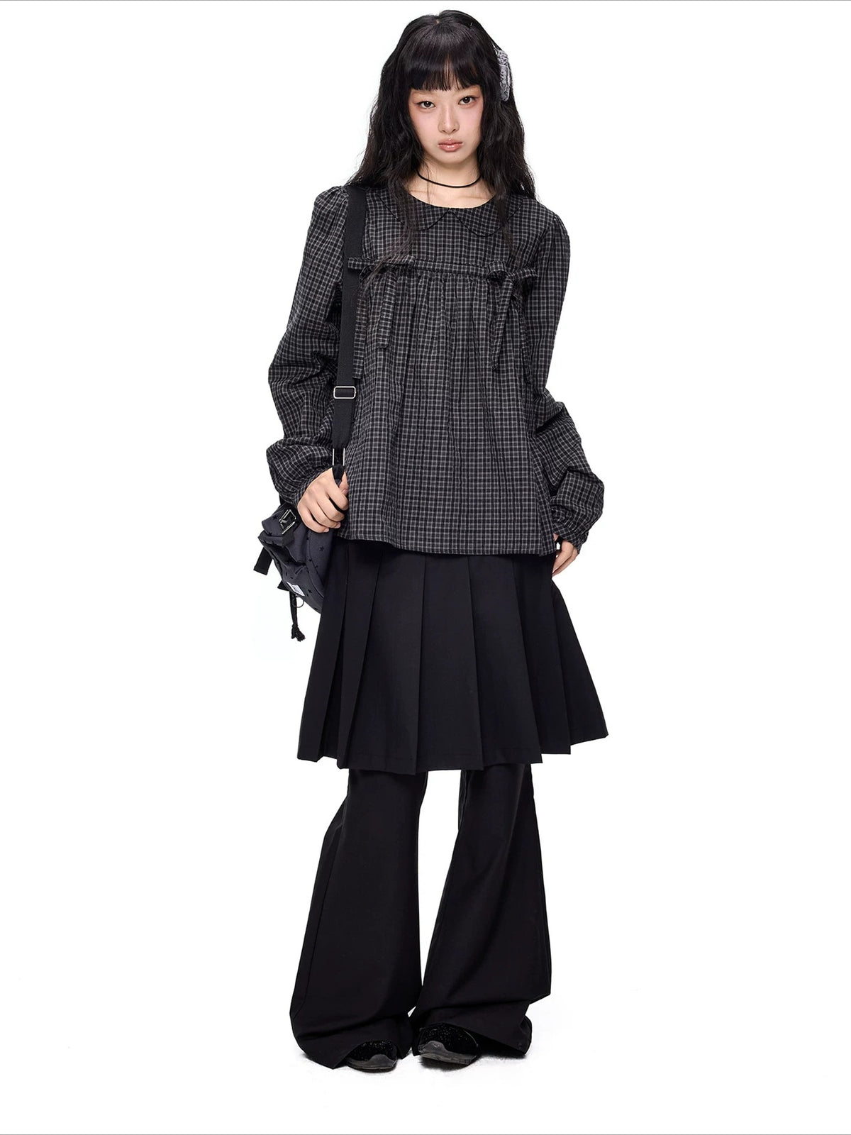 Plaid Peter Pan Top