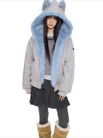 Faux Suede Cat Ear Jacket