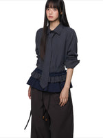 Plaid Tie Blouse