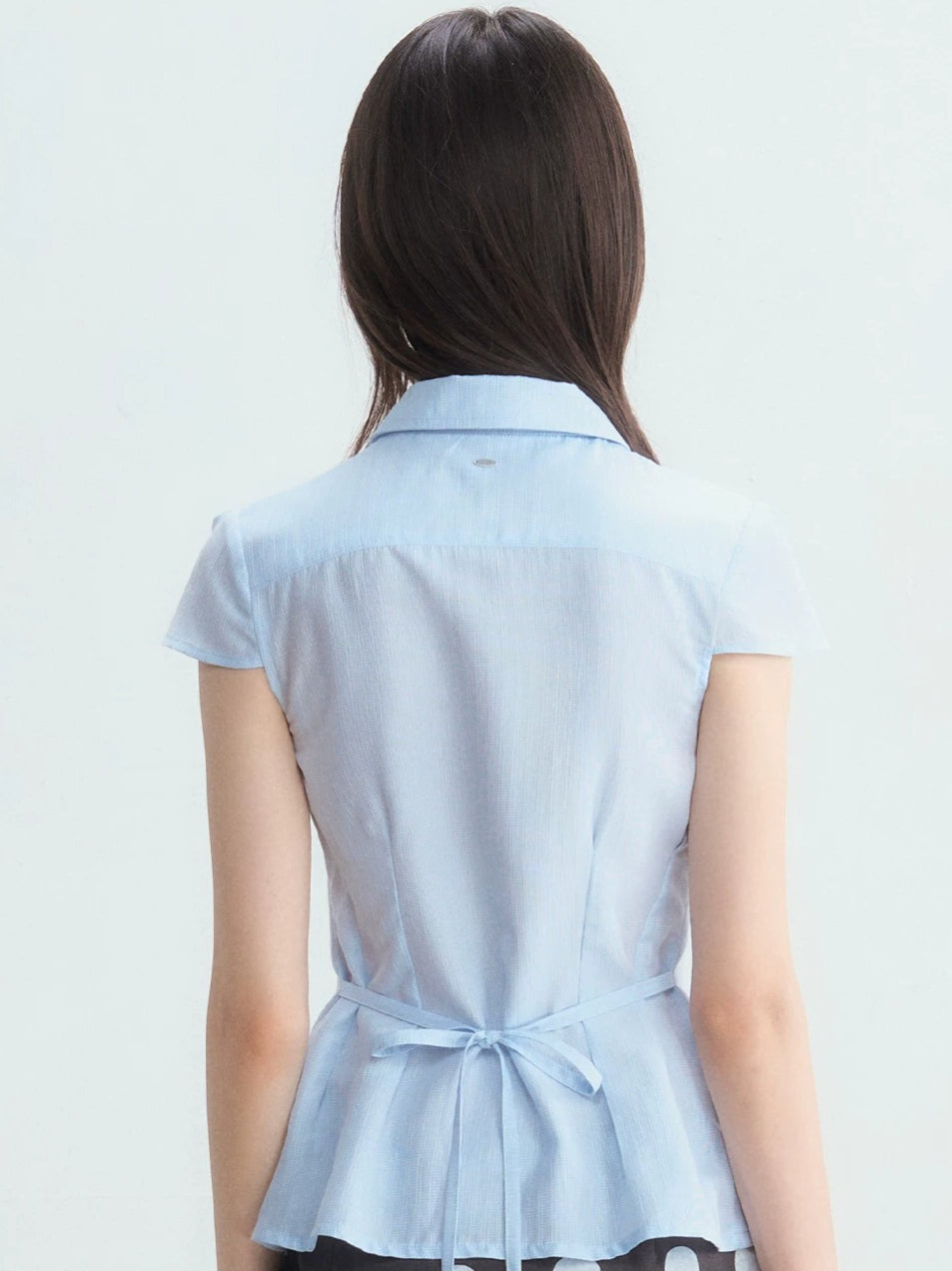 Light Blue Preppy Double-Breasted Shirt