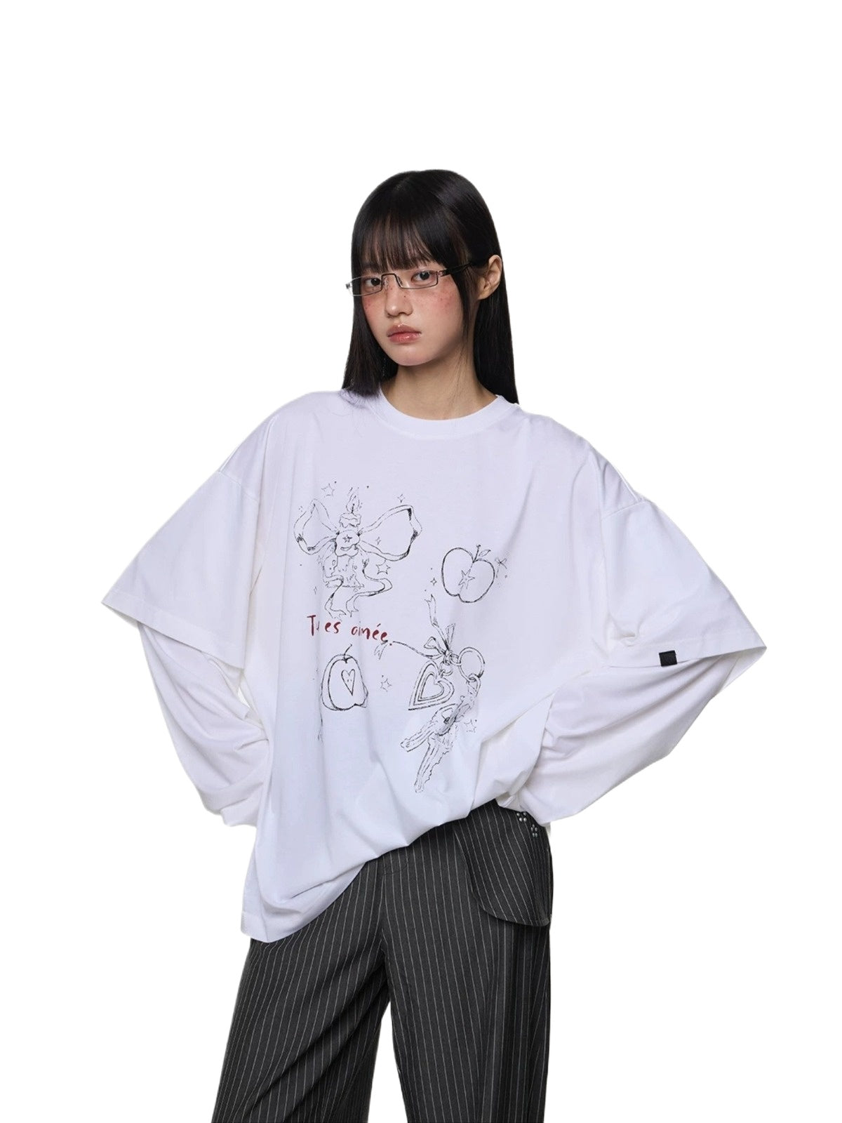 Printed Layered Long Sleeve Tee