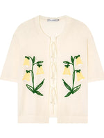 Floral Tie Knit Cardigan
