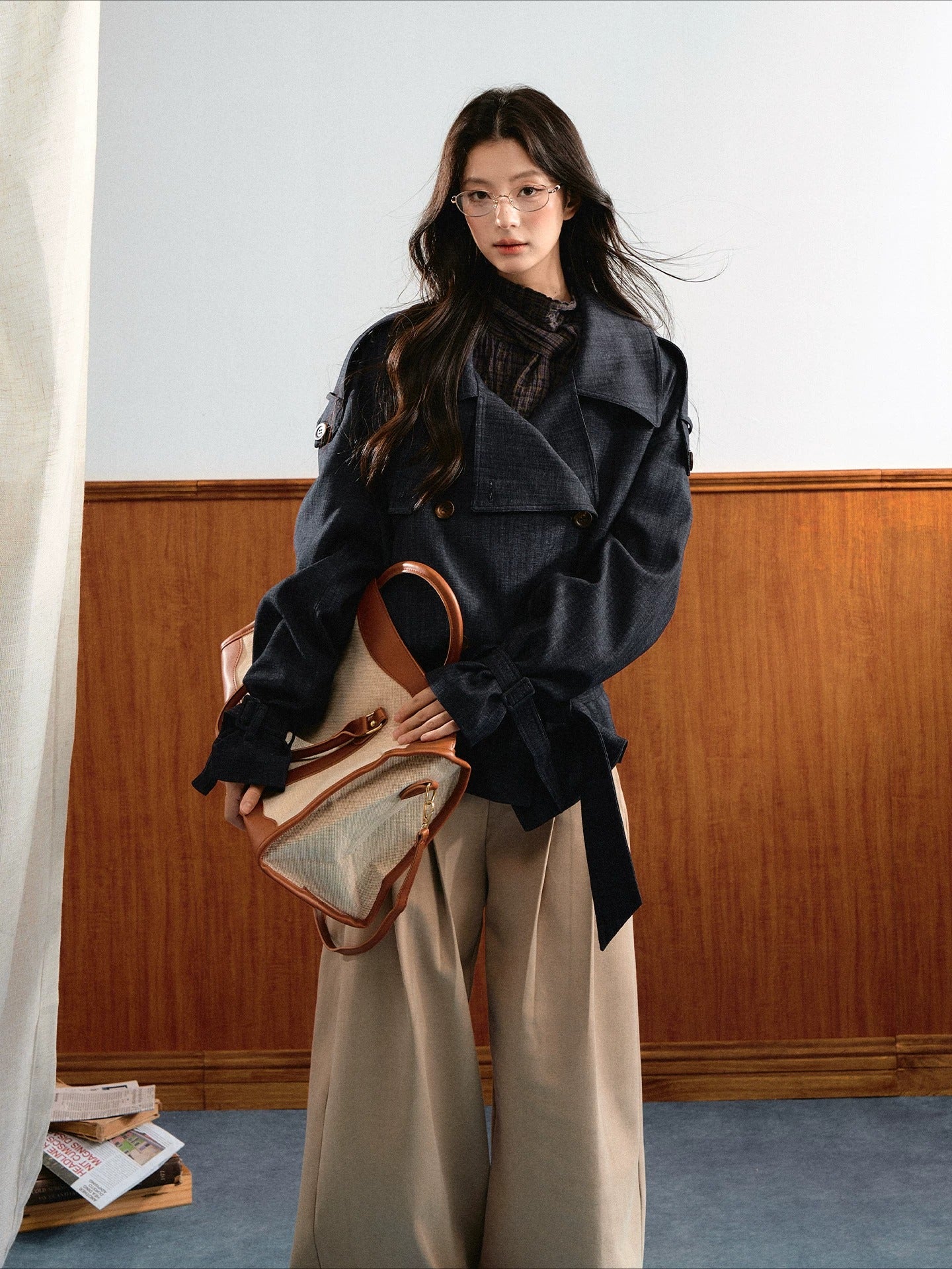 Belted Denim Trench Jacket