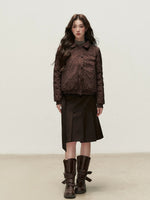 Reversible Floral Peter Pan Collar Down Jacket