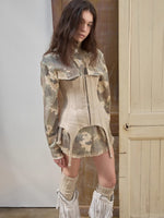 Camo Pleated Fringe Shirt