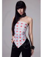 Silk Scarf Print Bandeau Top