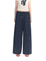 Plaid Wide-Leg Pants