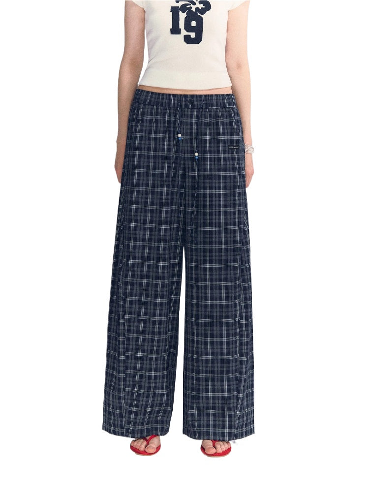 Plaid Wide-Leg Pants