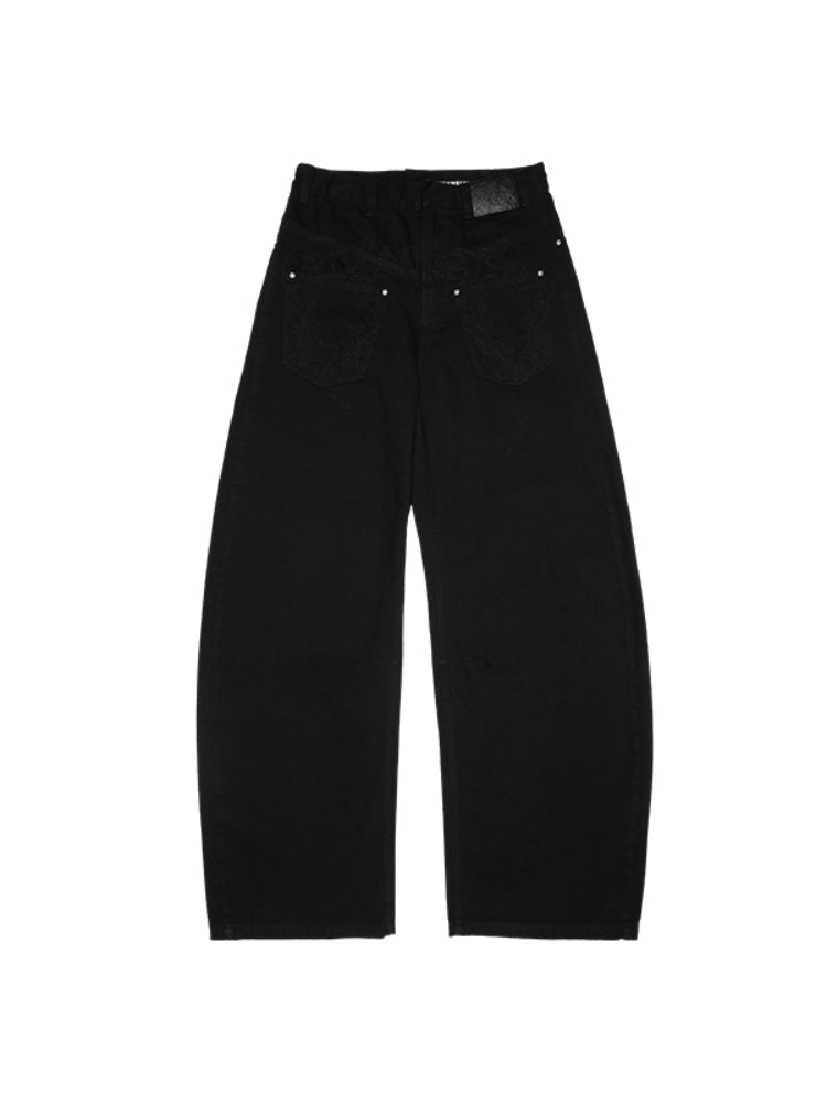 Light Blue Denim Wide-Leg Machete Pants