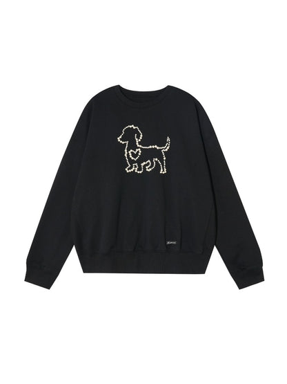 Embroidered Animal Knit Sweatshirt