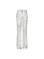 Distressed Low-Rise Flare Jeans
