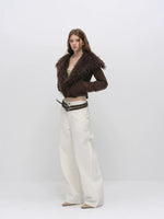 Faux Fur Collar Cropped Down Jacket