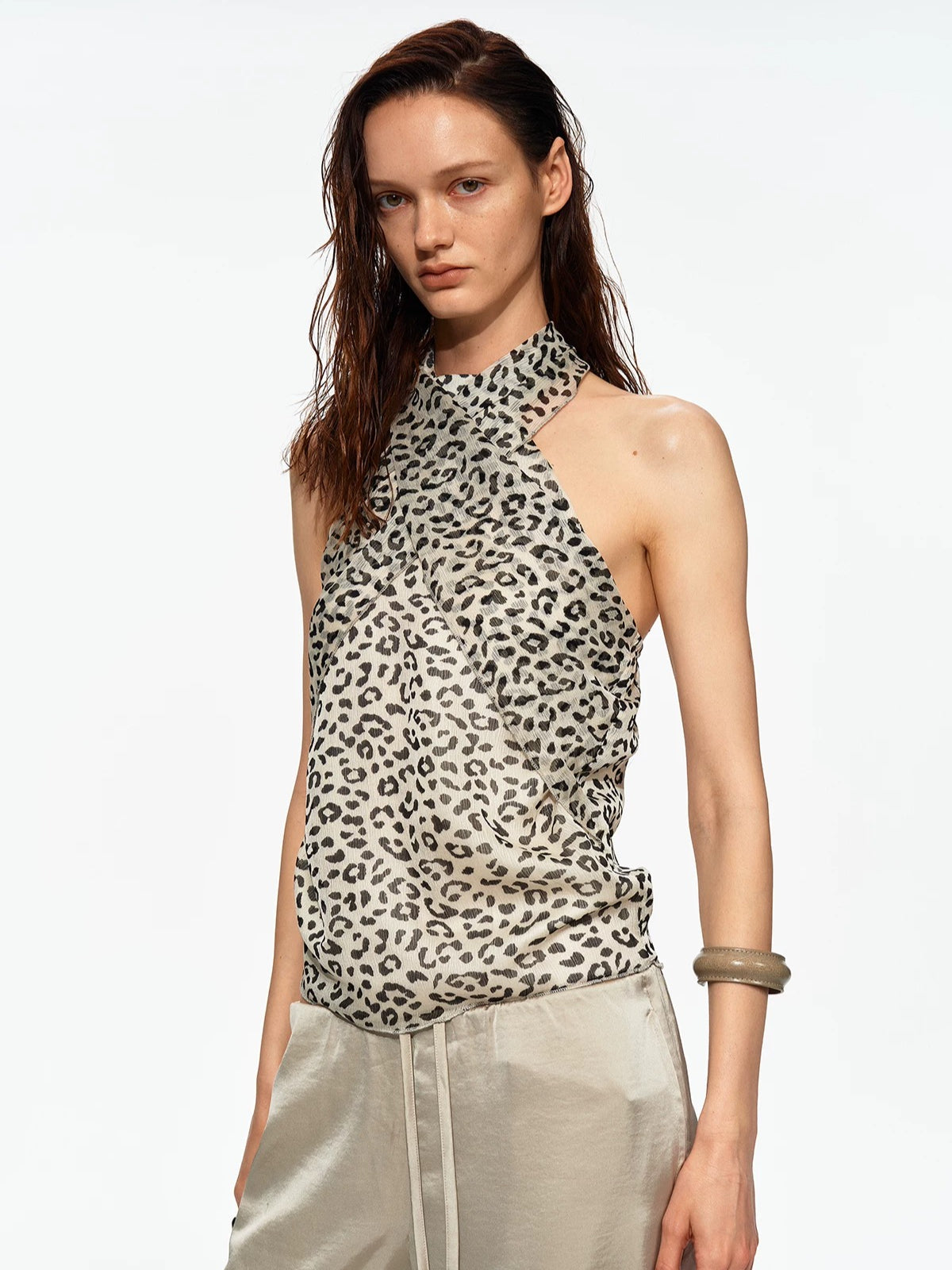 Leopard Halter Cami