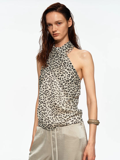 Leopard Halter Cami