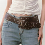 Heavy-Duty Rivet Wide Waist Belt